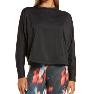 SWEATY BETTY After Class Organic Cotton Sweatshirt in Black Gym Lounge - Size S
